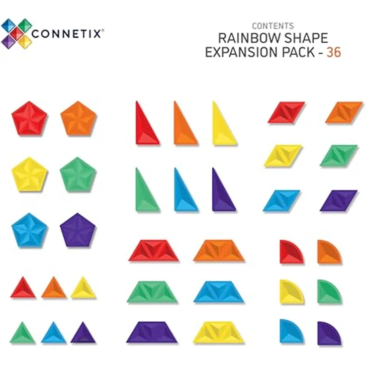 Connetix Rainbow Shape Expansion Magnetspielbausteine, pädagogisches Lernspiel, 36 Teile, ab 3 Jahren – Bild 6