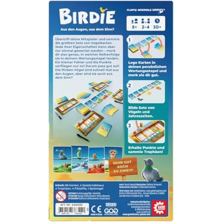 Carletto Deutschland Birdie (d) 6, Brettspiel zur Gedächtnisförderung mit Vogel-Sammelmechanik – Bild 3