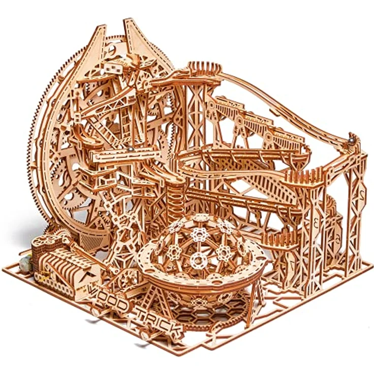 Wood Trick Galaxy Marble Run 3D Holzpuzzles zum Bauen für Erwachsene und Kinder - Elektrisch angetrieben - Holzmodellbausätze für Erwachsene und Jugendliche zum Bau einer Achterbahn – Bild 1