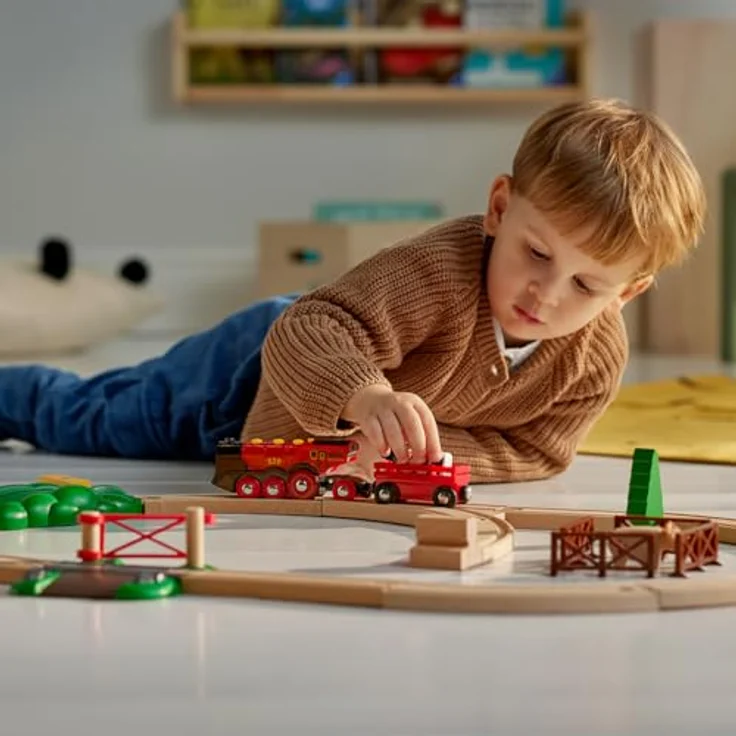 BRIO® Rote Lola Bauernhof Zugset, 24-tlg. Spielzeug-Eisenbahn mit Batterielok, FSC®-zertifiziert – Bild 3