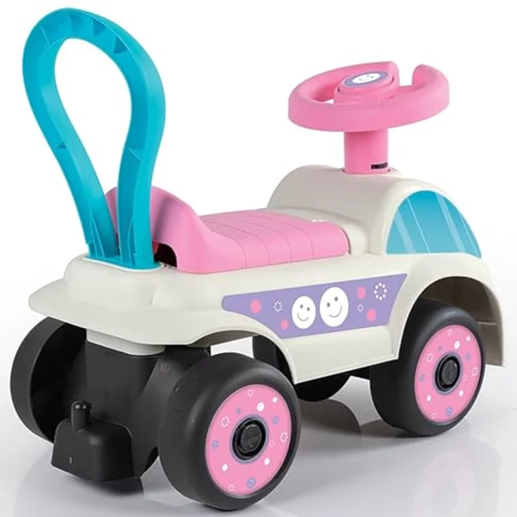 Dolu Walk & Drive, Fuß-zu-Boden-Ride-On-Auto für Kinder von 12 bis 36 Monaten, weiß, mit Hupe und praktischer Aufbewahrung unter dem Sitz – Bild 5