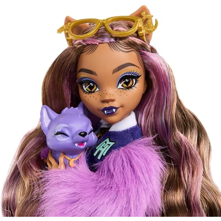 Mattel® Anziehpuppe Monster High, Clawdeen Wolf mit Hund Crescent in Lila - Preisvergleich – Bild 3