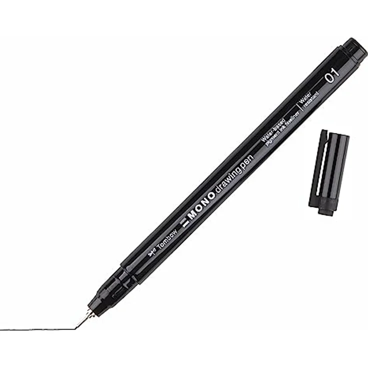 Tombow MONO drawing pen 06, Fineliner schwarz 0,5 mm, wasserlösliche Tinte, ergonomischer Griff – Bild 2