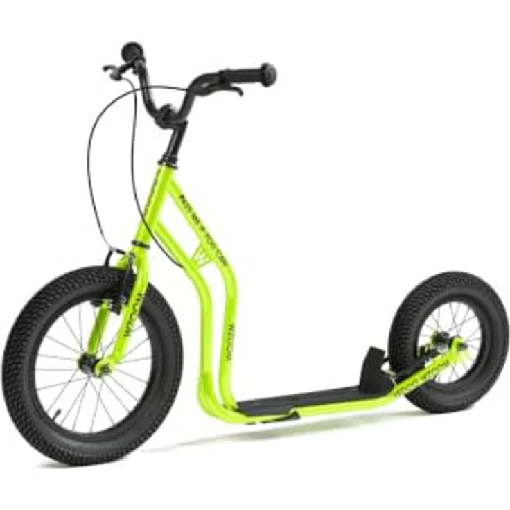Yedoo Wzoom Kinder Tretroller, Höhenverstellbar, 16/12 Zoll Luftreifen, für Kinder ab 6 Jahren, Limette – Bild 1