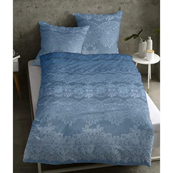 CASATEX Bettwäsche DEMIR filigrane Ornamente mit Spitzen-Essenzen im Farbverlauf Bettwäsche-Set absolut hip (blau) – Bild 2