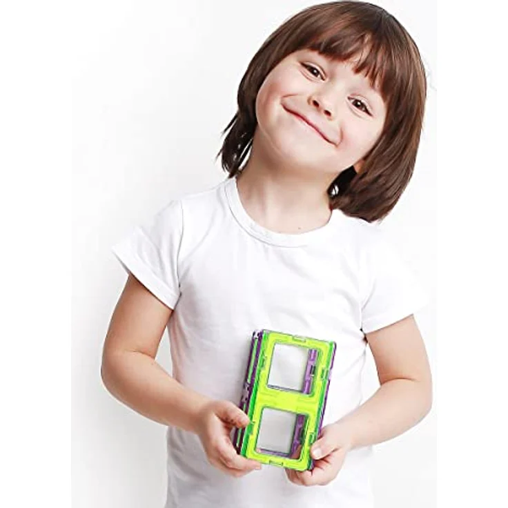 MK MAGNIKON Magnetische Bausteine Ersatzset, 4 Rechtecke, Montessori Spielzeug für Kinder ab 3 Jahren, Geschenkidee für Mädchen und Jungen – Bild 2