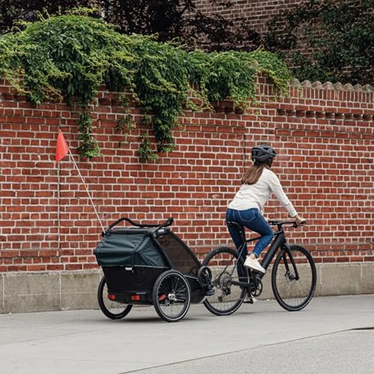 Thule Chariot Cab, Veloanhänger für bis zu 2 Personen, faltbar, maximale Zuladung 45 kg, inkl. Sicherheitsmerkmalen – Bild 8