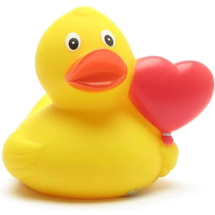 Duckshop Badeente - personalisierbar (Herzballon Ente) mit 10 Zeichen Wunschtext, 8 cm groß, Vinyl – Bild 5