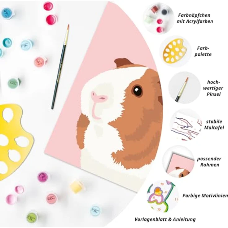 Ravensburger Malen nach Zahlen 23758 - Niedliches Meerschweinchen - Kinder ab 7 Jahren – Bild 5