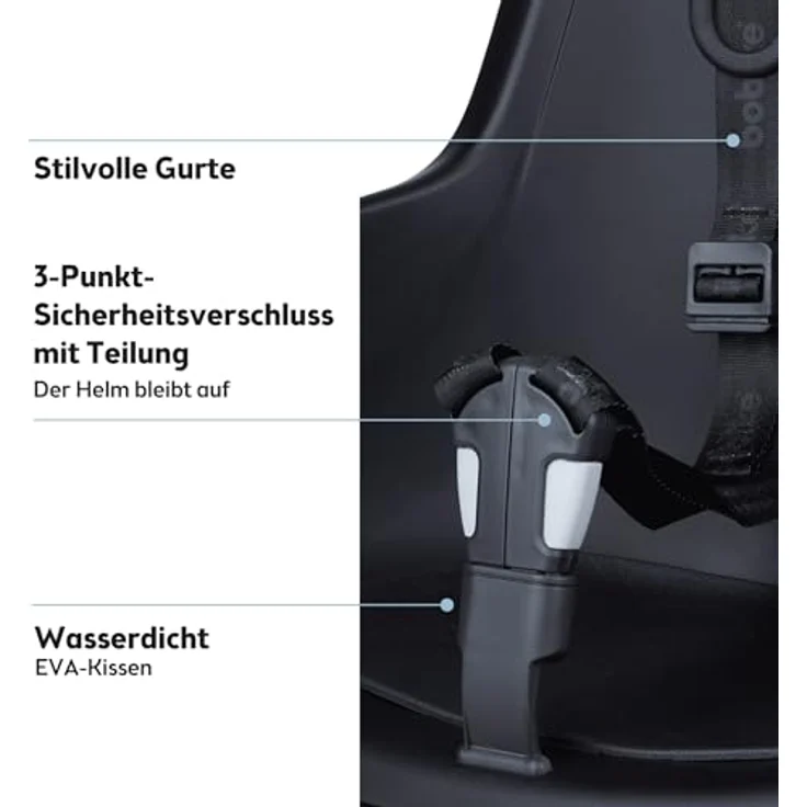 Bobike ONE Maxi Kindersitz, Heck-Kindersitz in Urban Black mit Click & Go-System und höhenverstellbaren Fußstützen – Bild 5