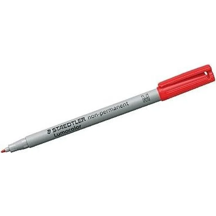 Staedtler Lumocolor Folienstift, non-permanent, 1,0 mm Strichstärke, rot, nachfüllbar, geruchsarm, Airplane safe – Bild 3