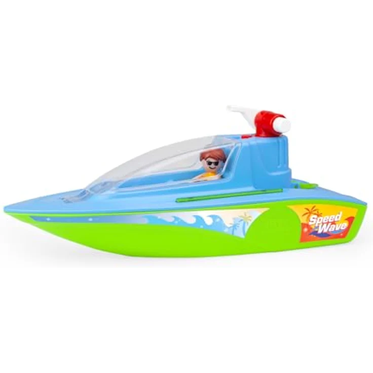 Lena® Spielzeug-Boot Boazz Sportboot mit Pumpe und Spritzfunktion, inklusive Spielfigur, 36 cm, Made in Europe – Bild 2