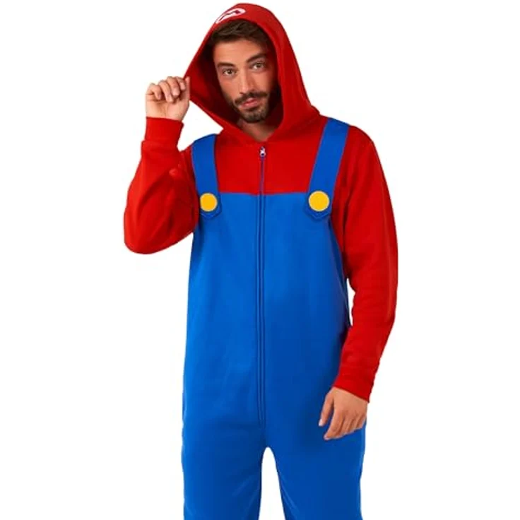 OppoSuits Mario, Offiziell lizenzierter Onesie für Erwachsene mit lebendigen Farben und nostalgischem Design – Bild 2
