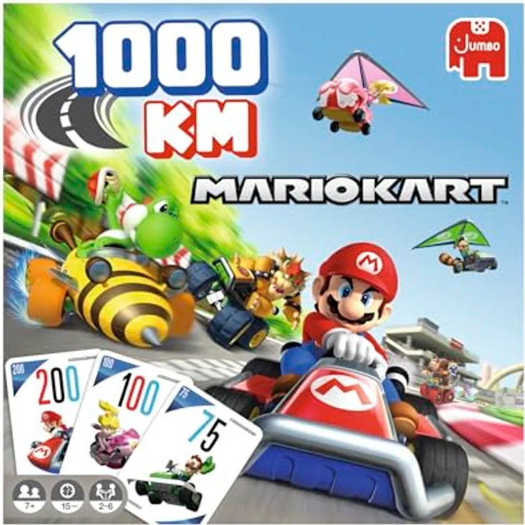 Jumbo 1000KM - Mario Kart, Brettspiel für die Familie mit einfache Regeln und spannendem Rennen – Bild 5