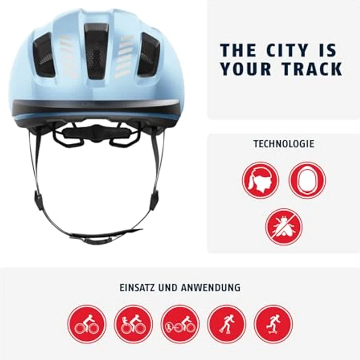 ABUS Fahrradhelm PURL-Y – NTA-Schutzhelm für E-Bike und S-Pedelec – Hellblau, Größe M – Bild 2