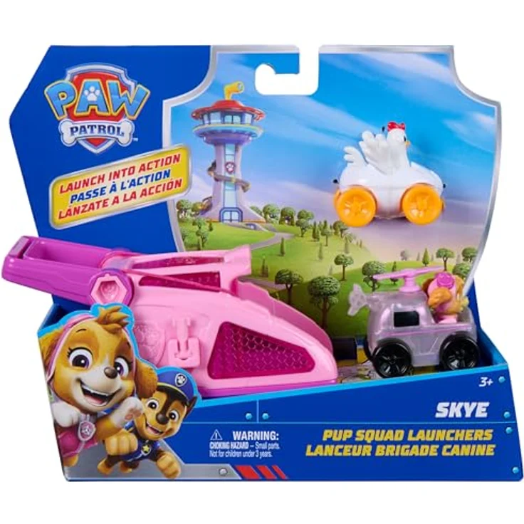 Paw Patrol PAW Pup Squad Launcher Skye & Henrietta, 2er Set mit 6 cm Pup Squad Racers und Schlüsselverschluss-Speicher – Bild 11