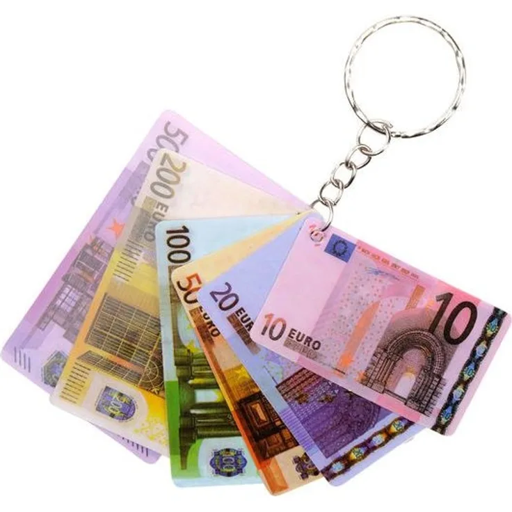 LG-Imports Schlüsselanhänger Euro-Banknoten 6,5 x 4 cm 6-teilig