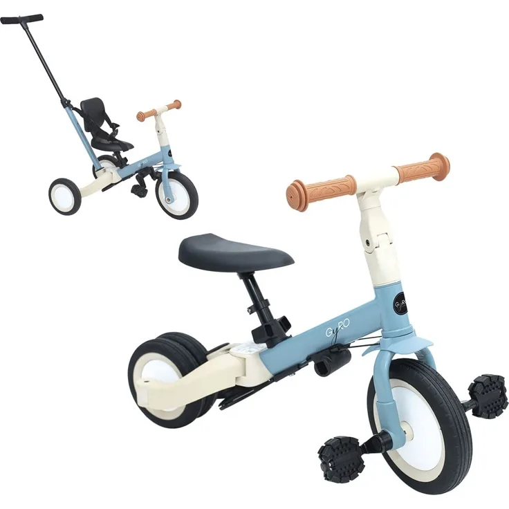 Olmitos - Evolution Dreirad für Babys 5-in-1 GYRO - Kinderfahrrad von 1 Jahr bis 5 Jahren - Dreirad zum Fahrrad mit oder ohne Pedale - anpassbar und wandelbar (Blau)