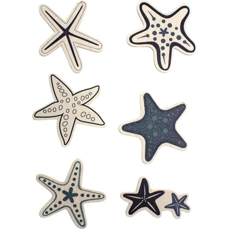 Glorex Sticker Seesterne Maritim 3,5 x 4 cm 6 Stück