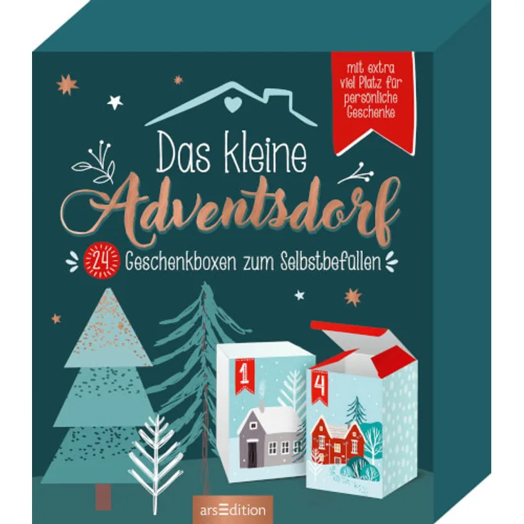 Das kleine Adventsdorf. 24 Geschenkboxen zum Selbstbefüllen