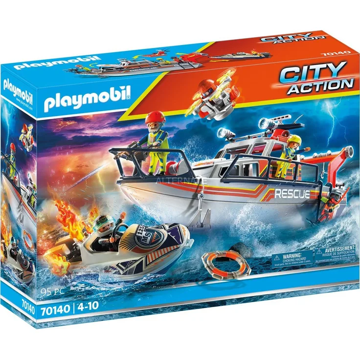 Playmobil City Action 70140 'Seenot: Löscheinsatz mit Rettungskreuzer', 95 Teile, ab 4 Jahren