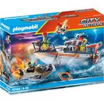 Playmobil City Action 70140 'Seenot: Löscheinsatz mit Rettungskreuzer', 95 Teile, ab 4 Jahren