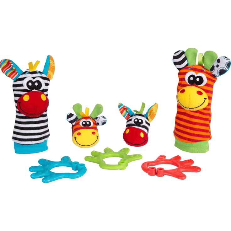 Geschenkset Dschungelfreunde mit Handund Fußgelenksrasseln