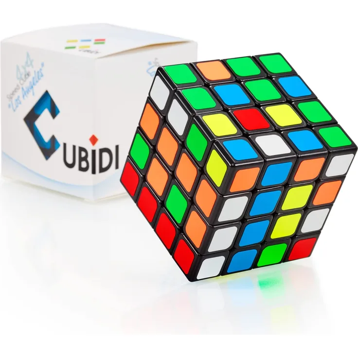 CUBIDI® Original Zauberwürfel 4x4 - Typ Los Angeles | Speed-Cube mit optimierten Dreheigenschaften | Magic Cube für Anfänger und Fortgeschrittene | mit aufgeklebten Farb-Sticker