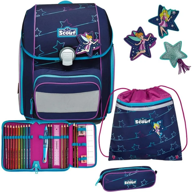 Scout Genius Blue Star Schulranzen-Set 4-teilig – Bild 1