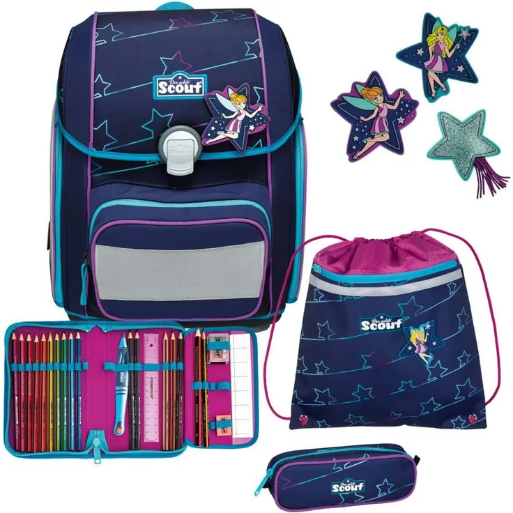 Scout Genius Blue Star Schulranzen-Set 4-teilig
