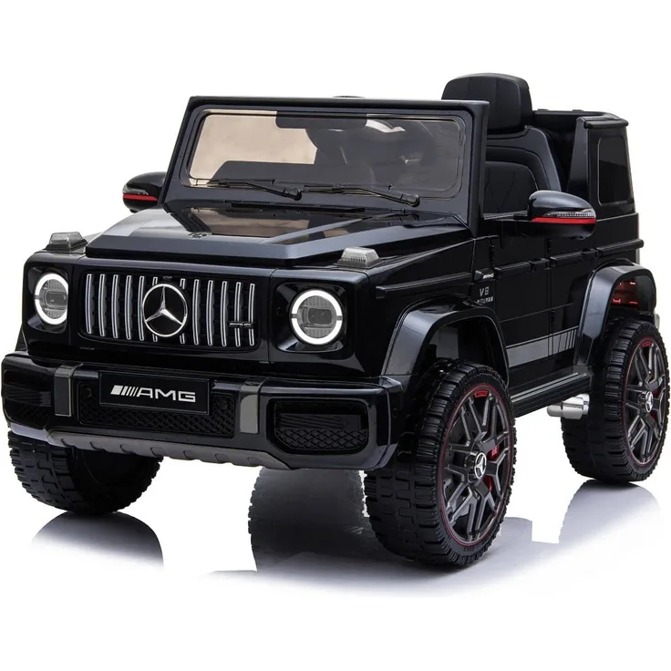 RIRICAR Elektrisches Auto für Kinder, Schwarz, mit 2,4 GHz Fernbedienung, 1 Sitzer, Batterie 12V - 4AH