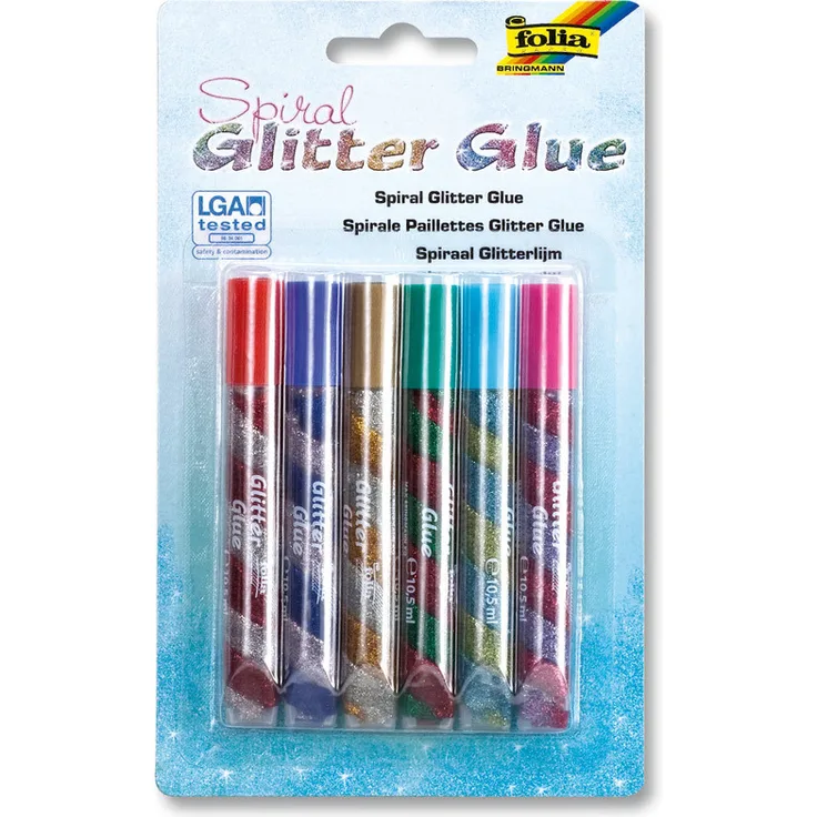 Klebestifte GLITTER SPIRAL 6-teilig (Farbe: bunt)