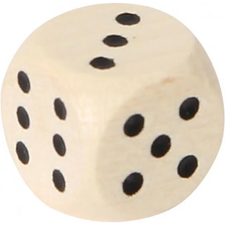 Bartl Augenwürfel 14 mm Holz natur 1 Stück Holzwürfel Spielwürfel Spielewürfel