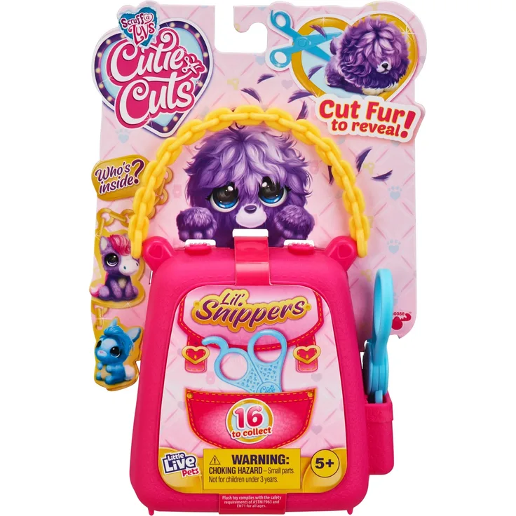 Scruff-a-Luvs 30319 Little Live Pets Cutie Cuts Lil Snippers: Überraschungsplüschtier mit Schere und Kamm: Schneide das Fell und enthülle Deine Überraschungsplüschfigur