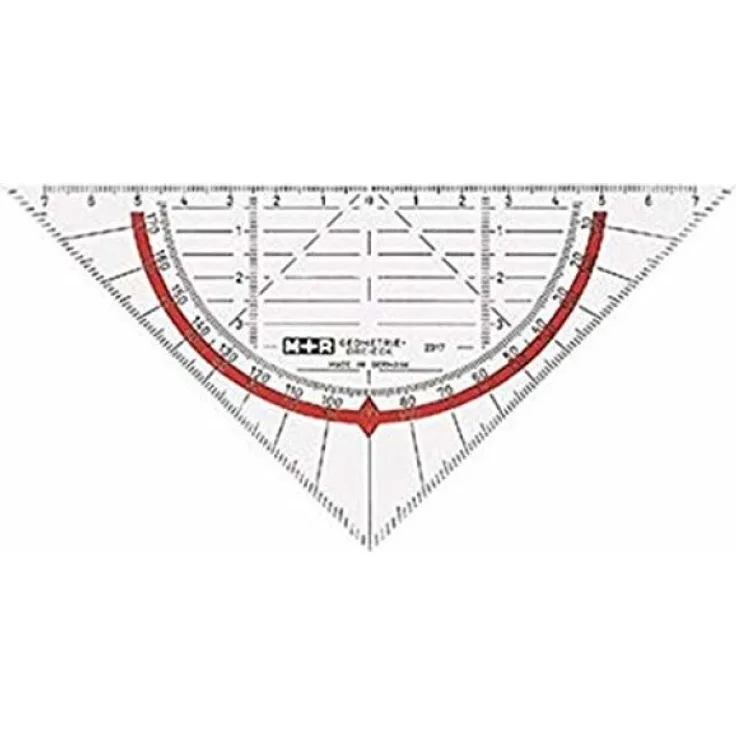 Möbius+Ruppert M+R Geodreieck 17cm glasklar rot hinterlegt 1 Stück (723170040)