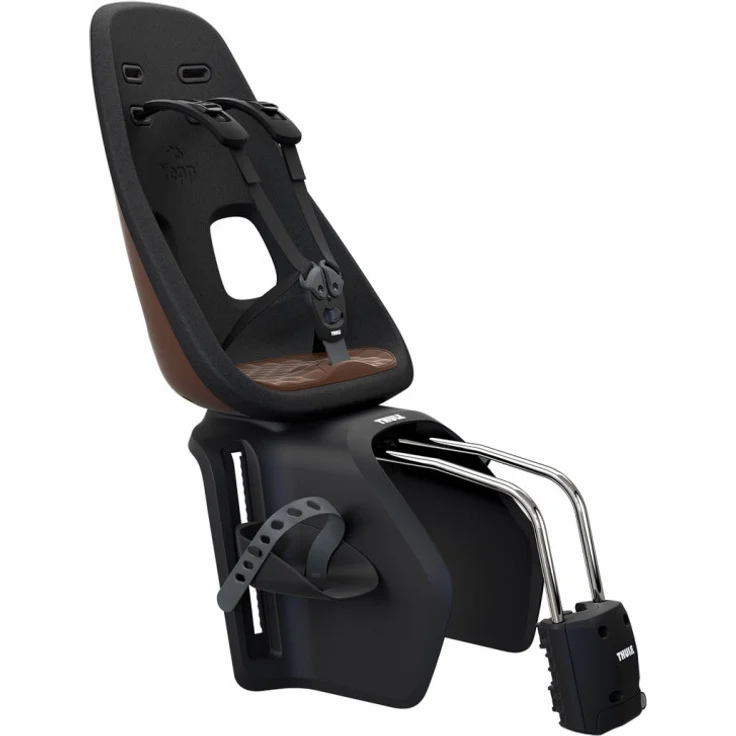 Thule 'Yepp Nexxt Maxi' Kinderfahrradsitz schwarz/braun, bis 22 kg, inkl. Rahmenhalterung – Bild 1