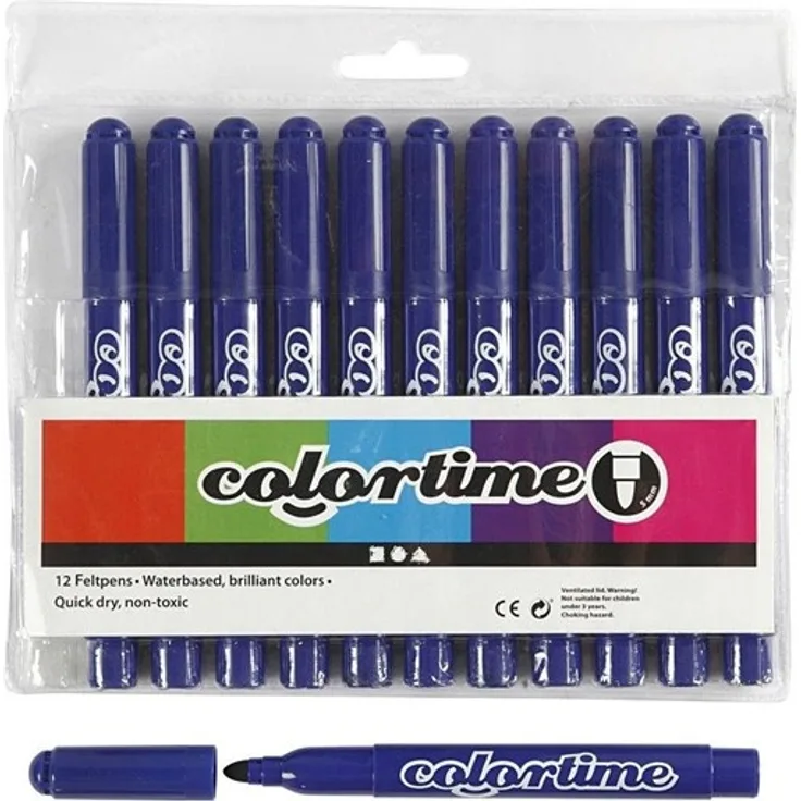 Creativ Company Colortime Tusch Markers Blue 12 pcs.