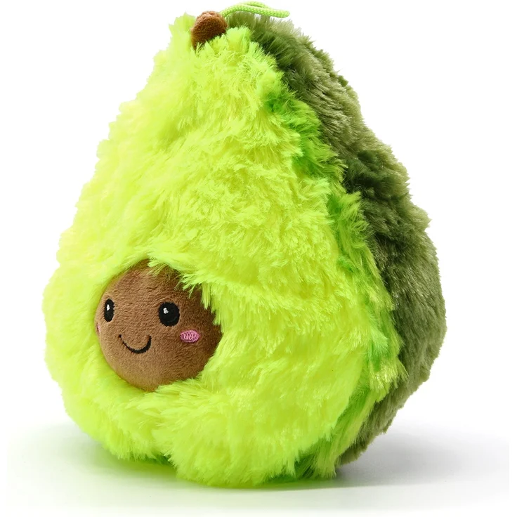 Soma Plüsch-Kissen Avocado Sofa-Rückenkissen Rund Lebensmittel Spielzeug Kuschel-Tier Plüsch-Tier Toy Früchte grün (Avocado 15 cm) + GRATIS Schlüsselanhänger – Bild 5