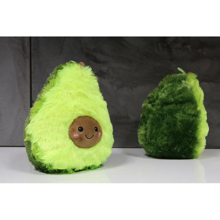 Soma Plüsch-Kissen Avocado Sofa-Rückenkissen Rund Lebensmittel Spielzeug Kuschel-Tier Plüsch-Tier Toy Früchte grün (Avocado 15 cm) + GRATIS Schlüsselanhänger – Bild 3