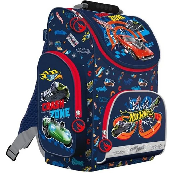 Jungen Schulranzen 7-teiliges Set Hot Wheels Tornister 1. Klasse mit Brotbox und Trinkflasche – Bild 3