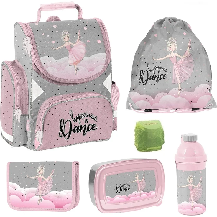 Mädchen Schulranzen 1. Klasse BALLERINA Schultasche 6-teiliges Set mit Federmappe gefüllt – Bild 1