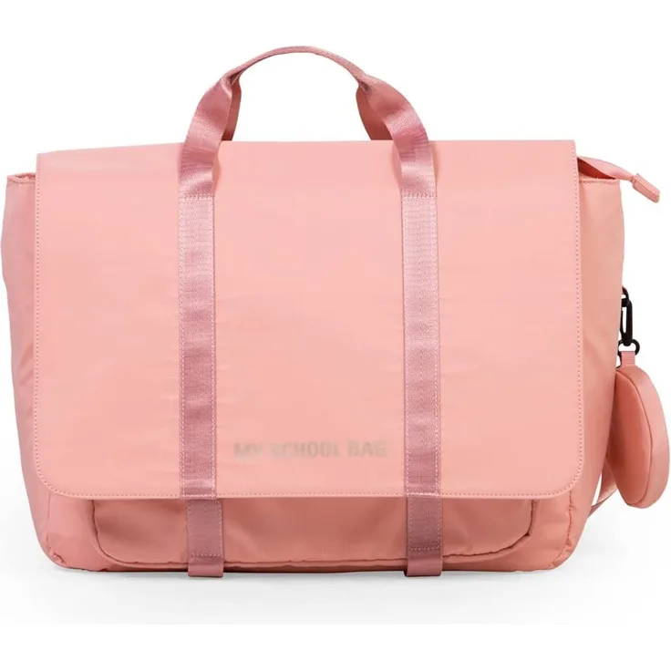 Childhome CWSBPC Schulranzen, Kinderrucksack, Schultasche, 2 Fächer, verstellbare Schultergurte, Kühltasche innen, Regenhülle, My School Bag, Pink Copper