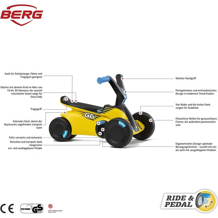 BERG Gokart XS Laufrad - GO2 SparX gelb – Bild 5