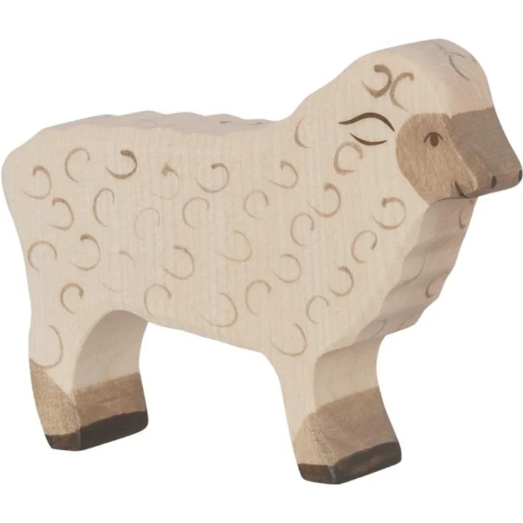 Holztiger 80073 - Schaf stehend - Holzfigur, Spielfigur - ca. 11 x 2,3 x 8,5 cm – Bild 1