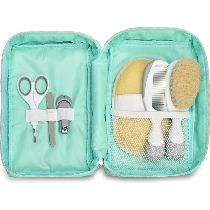 Chicco - Reise-Hygiene-Set für Kinder, 6 Stück, Bürste und Kamm, Schwamm-Handschuh, Schere mit abgerundeten Spitzen, Nagelknipser und USA-Nagelfeilen. - Preisvergleich