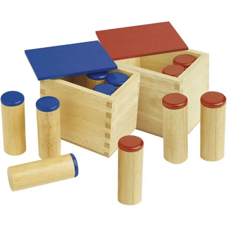 Montessori Sound-Box-Set mit unterschiedlichen Materialien gefüllt, NEU