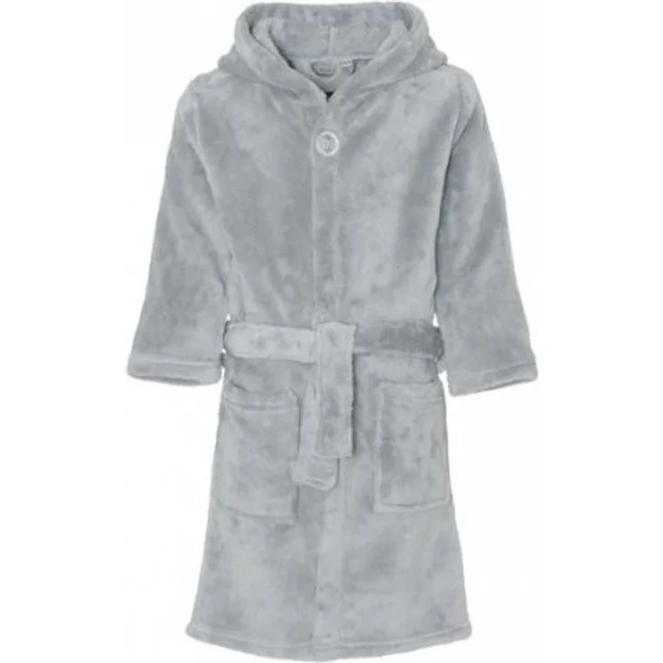 Playshoes Fleece-Bademantel uni grau – Bild 1