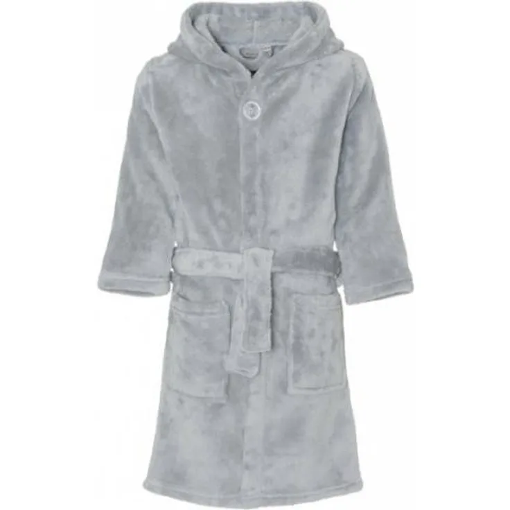 Playshoes Fleece-Bademantel uni grau