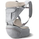 SONARIN 3 in 1 Multifunktion Hipseat Baby Carrier, Babytrage,Front-Facing-Sling,Große Lagerung, Ergonomisch, All Seasons(Grau)
