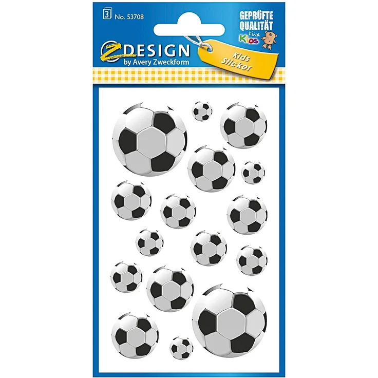 AVERY Zweckform Papiersticker Fußball 53708
